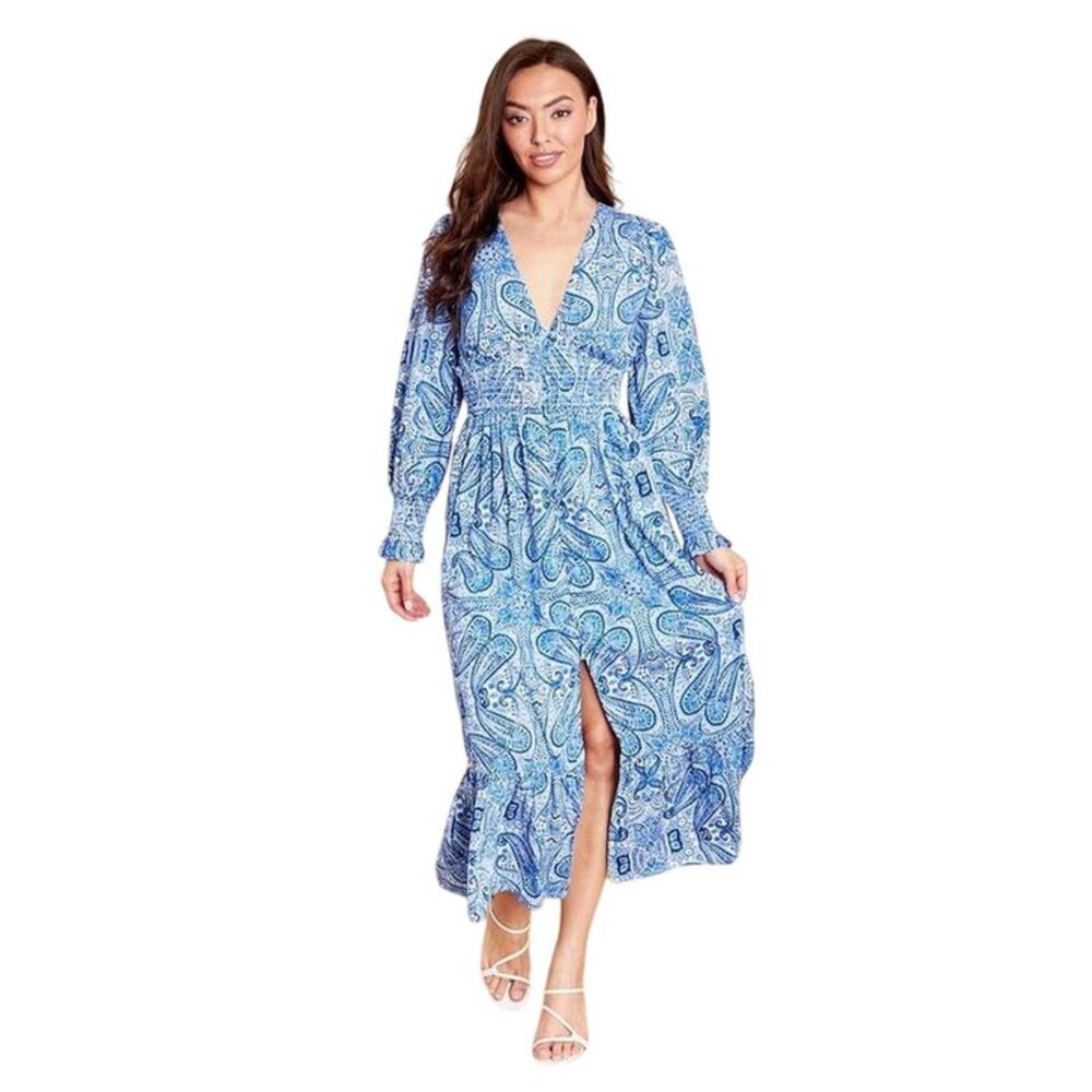 Violet Romance Womens/Ladies Shirred Maxi Dress / Blue